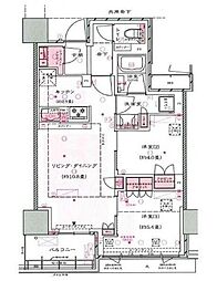 大宮スカイ&スクエア ザ・タワー 7階2LDKの間取り