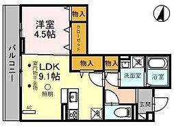 コリーヌヴェール日進 1LDKの間取図画像
