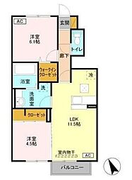 ロイヤルコートD 2LDKの間取図画像