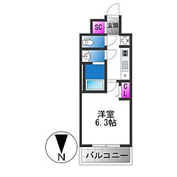 ファステート東大阪アダマス 1Kの間取図画像