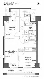 プラウドフラット鶴見I 9階2LDKの間取り