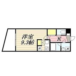 ラセット天神 ワンルームの間取図画像