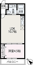 TKwillみずほ台 1LDKの間取図画像