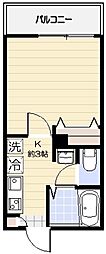 ファーストサウザン 1Kの間取図画像