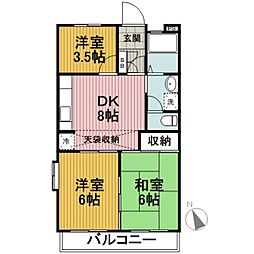 センチュリープラザ綾瀬 3DKの間取図画像