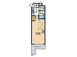 シャルム平尾 1Kの間取図画像