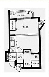 ウインベルデュエット北柏No.2 1Kの間取図画像