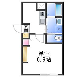 エヌエムスワサントディセット 1Kの間取図画像