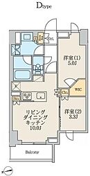 クレストコート北千住レジデンス 2LDKの間取図画像