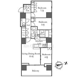 ザ・パークハウス新宿御苑 3LDKの間取図画像