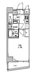 S-RESIDENCE両国parkside 1Kの間取図画像