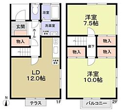 エステートピアゆう1 2LDKの間取図画像