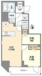 リビオメゾン上野松が谷 2LDKの間取図画像