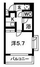 ラ メゾン喜多見 2階1Kの間取り