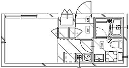 プティレスト中板橋 1階ワンルームの間取り