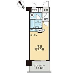 ライオンズシティ蕨 ワンルームの間取図画像
