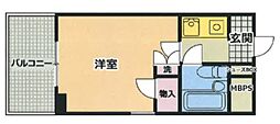 ドエル上地西八王子 1Kの間取図画像