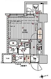 プレシャスハーモニー八王子 2階1Kの間取り