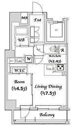Log上野駅前 1LDKの間取図画像