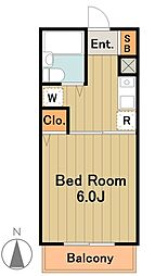 多摩都市モノレール 大塚・帝京大学駅 徒歩11分の賃貸マンション 1階1Kの間取り