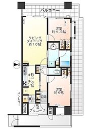 コンセール中野 5階2LDKの間取り