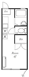 グリーンヒル ワンルームの間取図画像