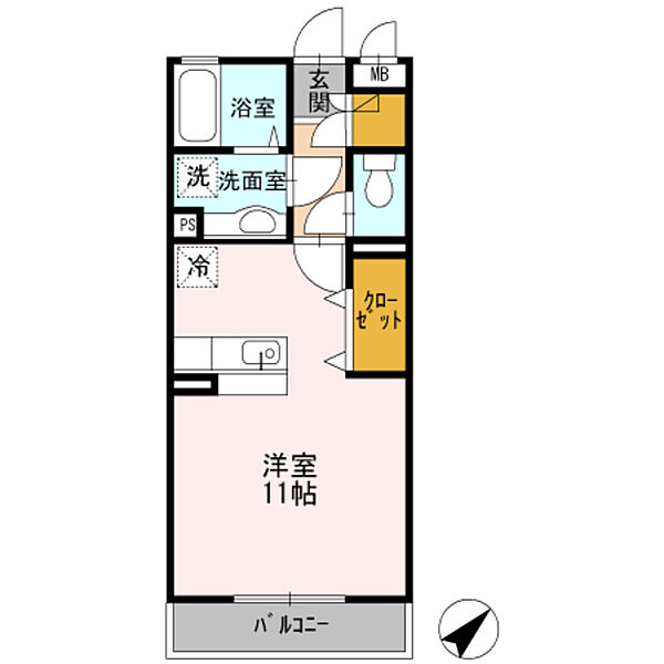 ノール百舌鳥八幡 ｜大阪府堺市堺区向陵東町２丁(賃貸アパート1R・2階・30.03㎡)の写真 その2