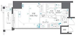 ZOOM白金台 1Kの間取図画像