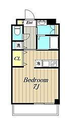 S-FORT八王子堀之内 2階1Kの間取り