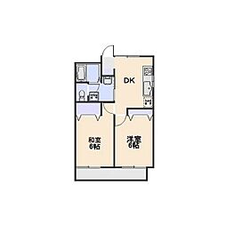 サンライズ新堀 2DKの間取図画像
