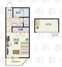 b'CASA一ノ割3re-born 1Kの間取図画像