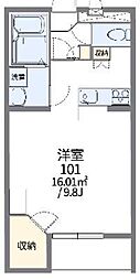 レオパレスコスモスカイ 1Kの間取図画像