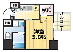 JR東海道・山陽本線 三ノ宮駅 徒歩8分の賃貸マンション 3階1Kの間取り