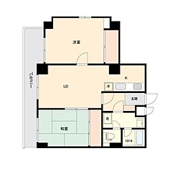 西武池袋線 東長崎駅 徒歩6分の賃貸マンション 4階2LDKの間取り