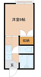 第2コーポ山路 1Kの間取図画像