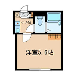 コルディアーレ立花 1階1Kの間取り