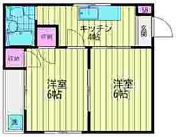 ロングハイツ 2Kの間取図画像