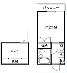 エトワール 1Kの間取図画像