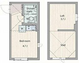 カパルアガーデン鶴見市場 ワンルームの間取図画像