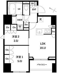 タスキプライムテラス本蓮沼 2LDKの間取図画像