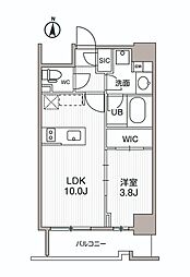シーズンフラッツ両国サウス 9階1LDKの間取り