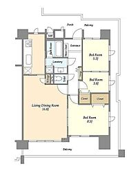 ガーデン文京白山 4階3LDKの間取り