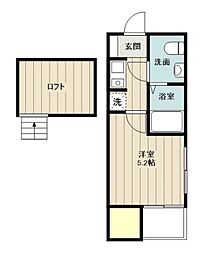 コーポフジ 1Kの間取図画像