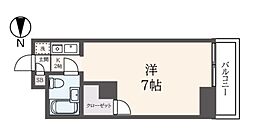 アーバンコート田村 4階1Kの間取り