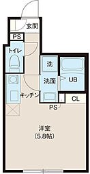 REPURE北千住レジデンス2 1Kの間取図画像