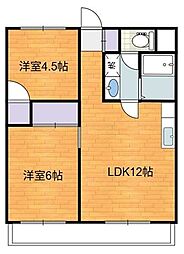 モアクレスト 2LDKの間取図画像