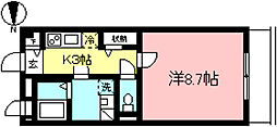ロワジール 1Kの間取図画像