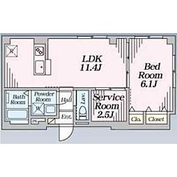 Clavius ZEH 1SLDKの間取図画像