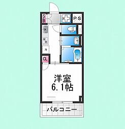 MAXIV大阪堺 1Kの間取図画像