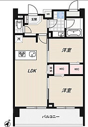 ロイジェント豊洲 2LDKの間取図画像